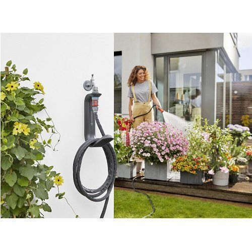 Набір шланг GARDENA Liano садовий текстильний 13 мм 1/2" 15 м із тримачем TapFix 21464 фото