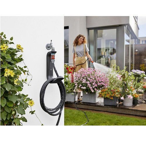 Набір шланг GARDENA Liano садовий текстильний 13 мм 1/2" 15 м із тримачем TapFix 21464 фото